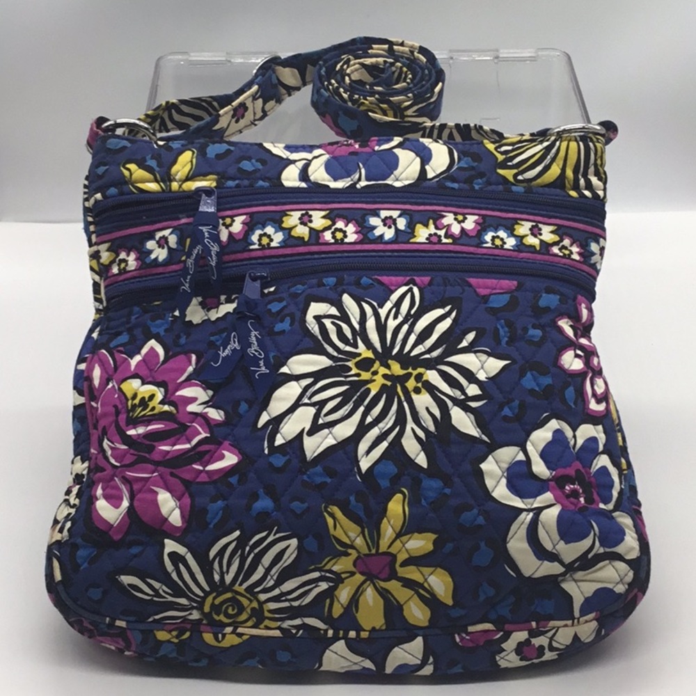 Vera Bradley Blue Floral Print Crossbody Bag - Picture 1 of 9